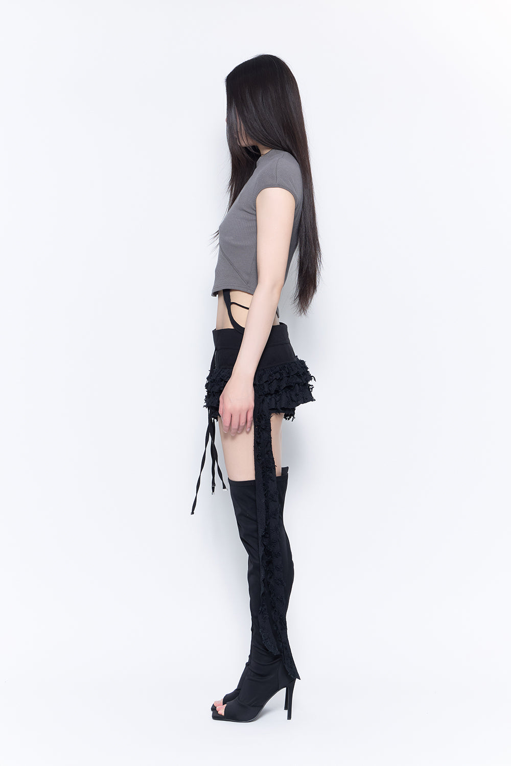 frill cascade skirt