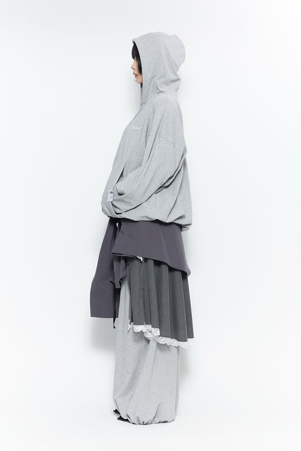 emblem fold sweat pants