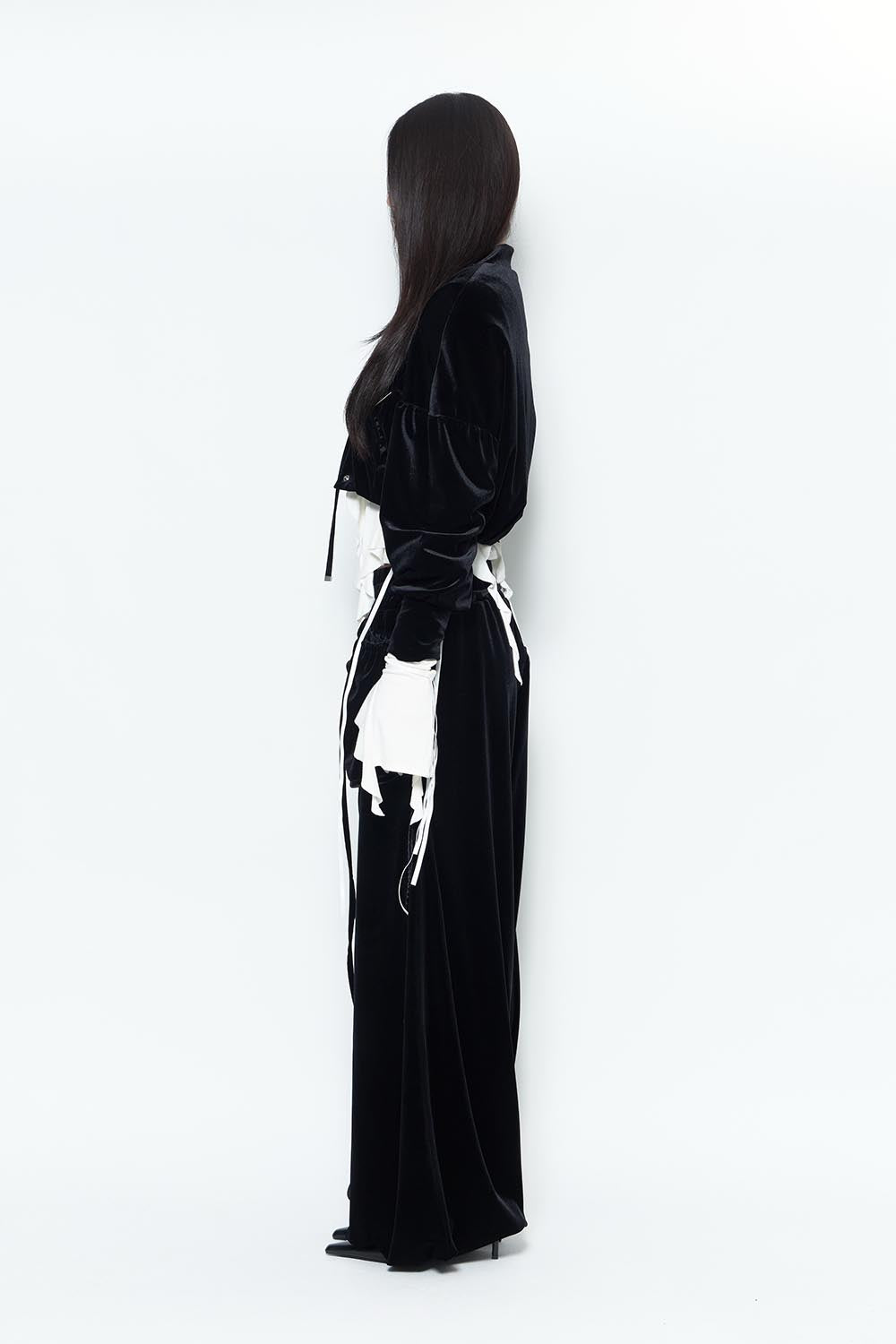 S velvet pouch pants