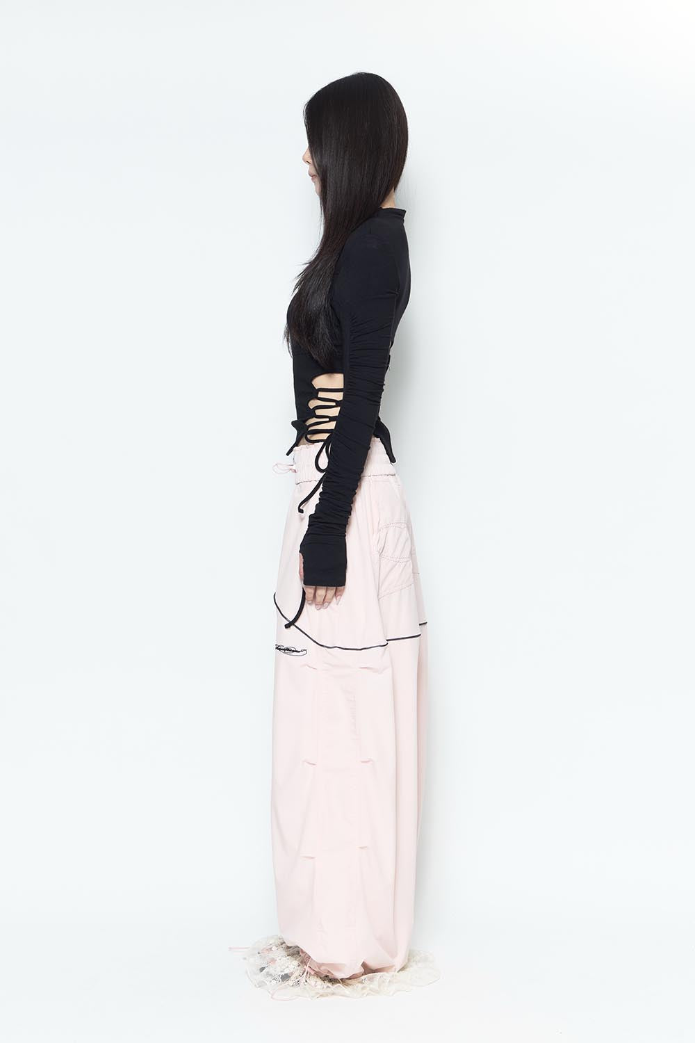 S nylon jersey pants lace