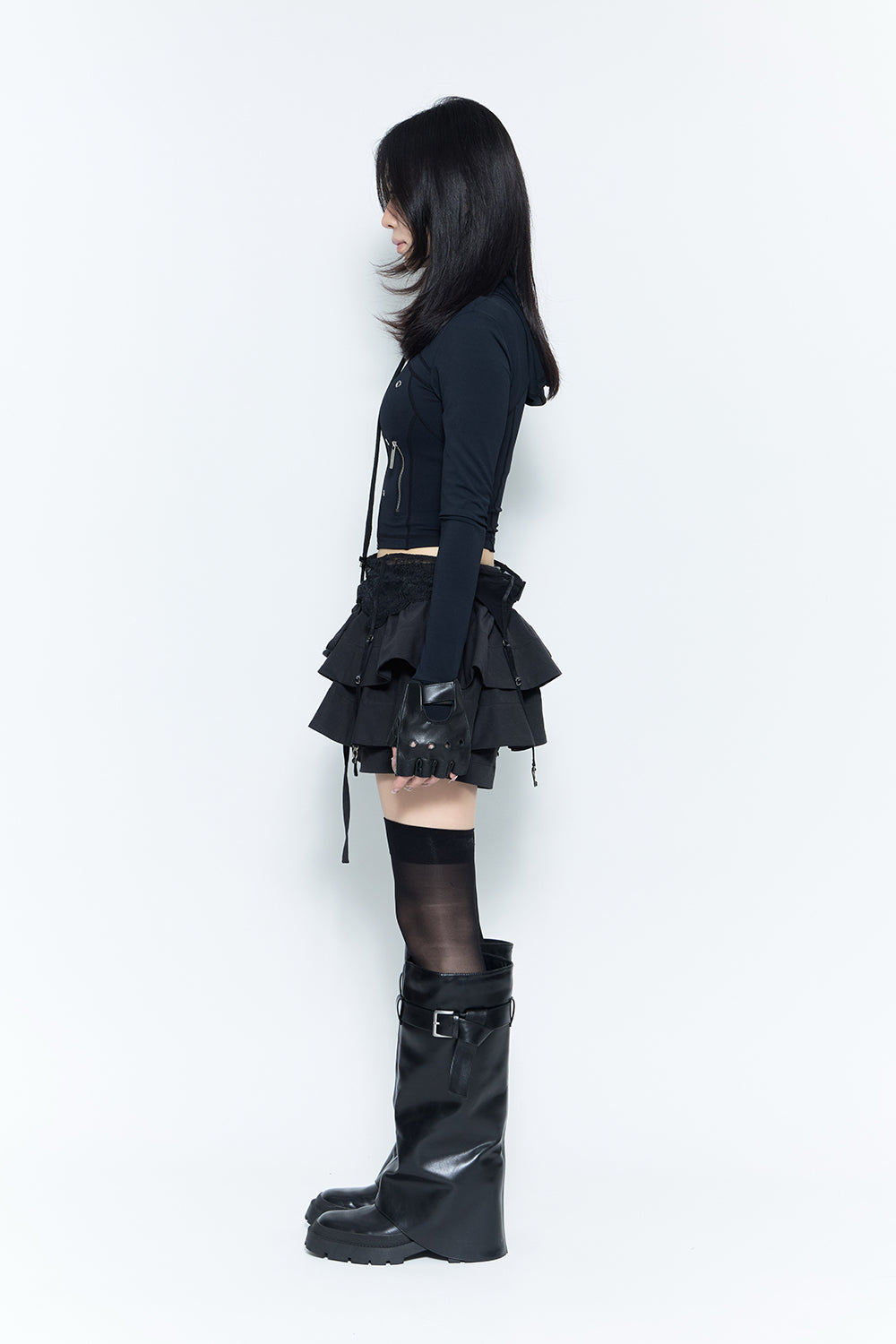 THEREDTHREAD】airy tiered skirt mini