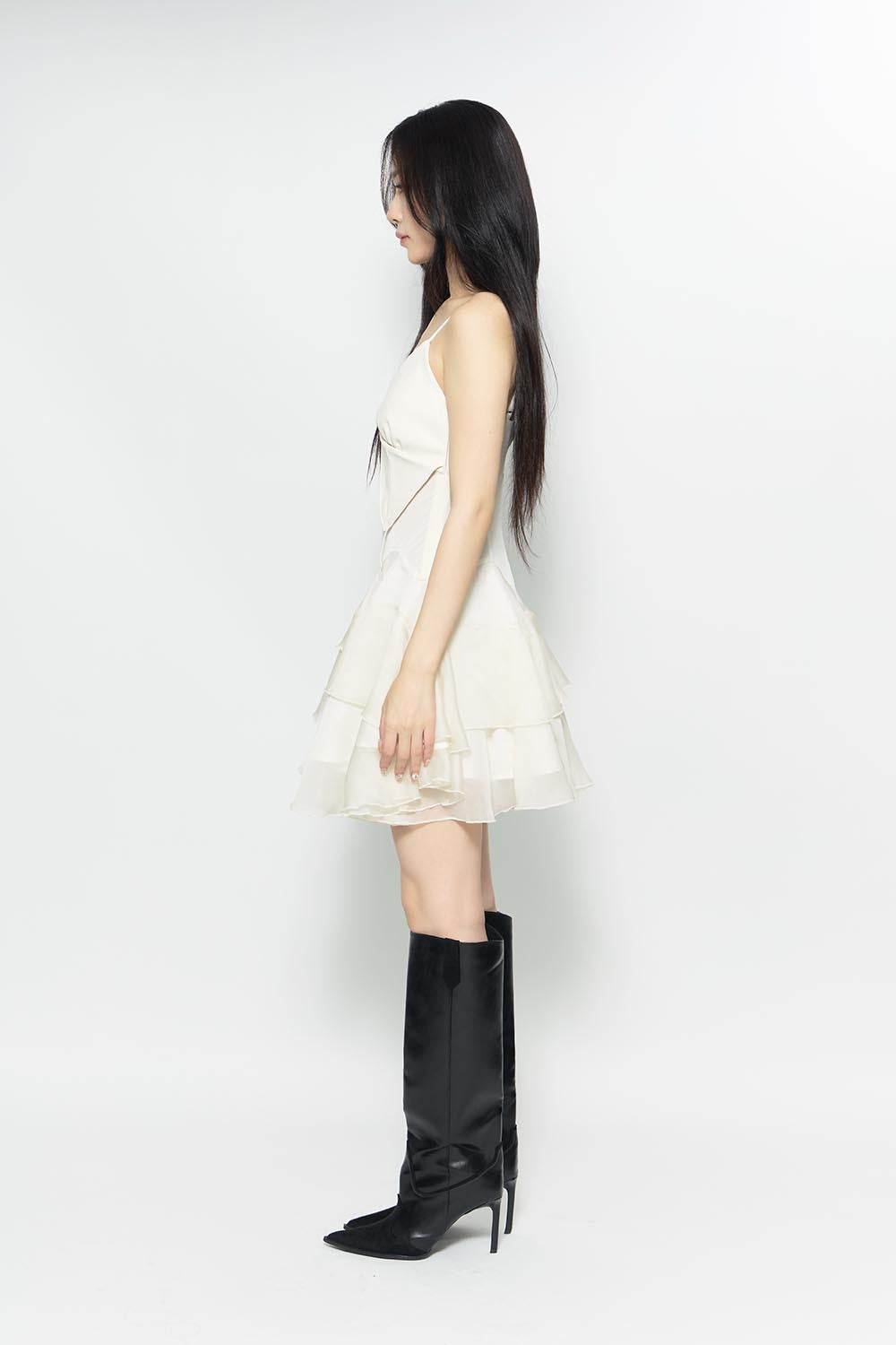 S layered ruffle dress mini