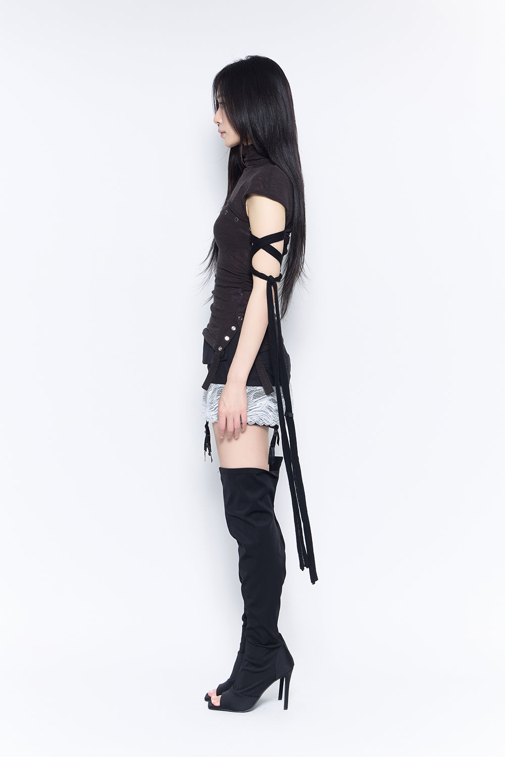 veil lace garter skort