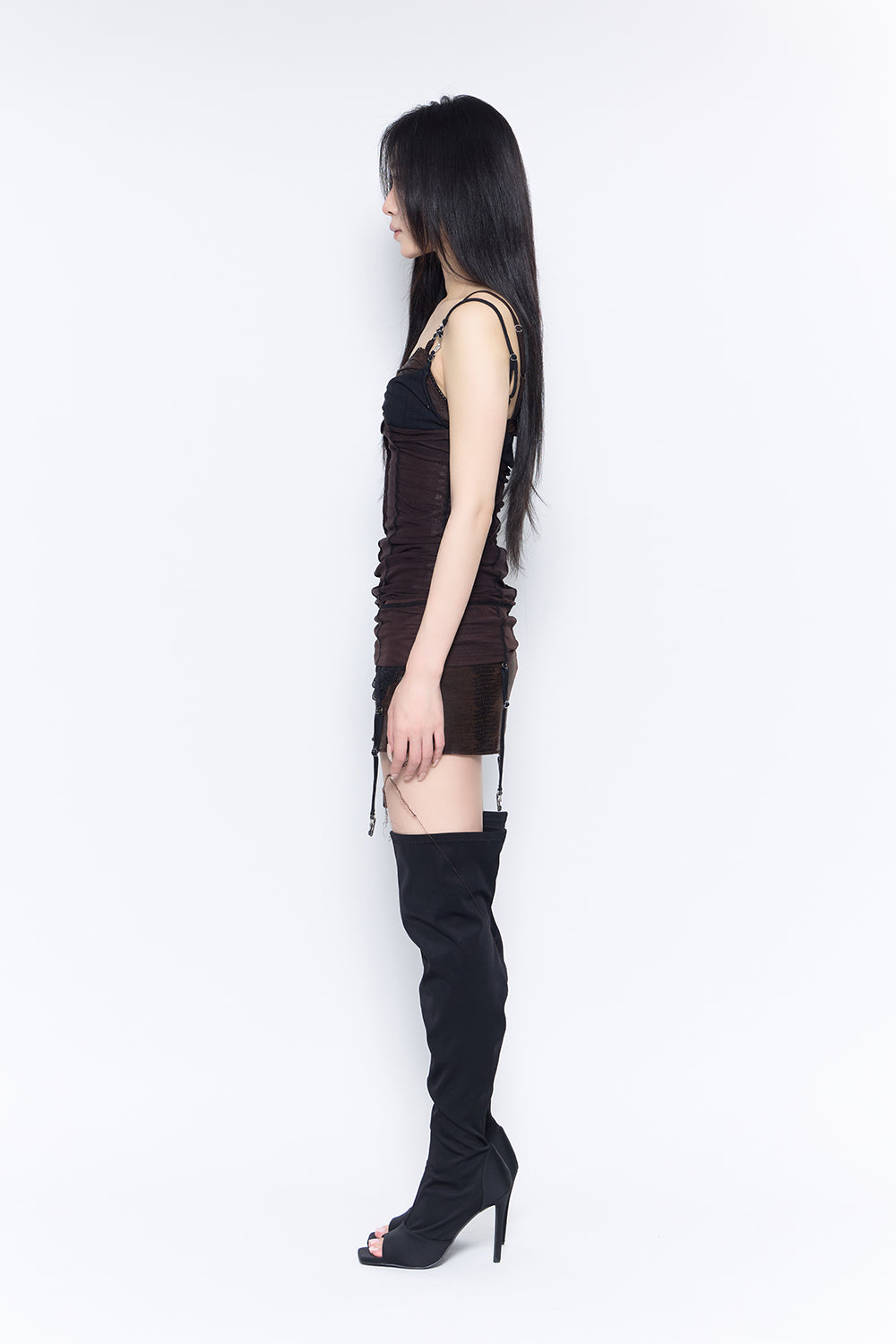 veil layered dress mini