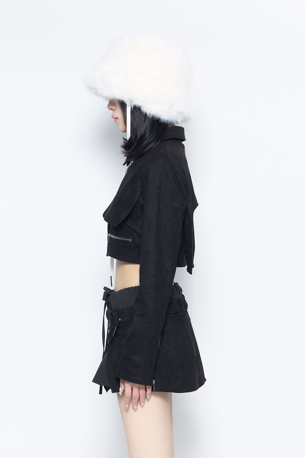 S suede cutout jacket