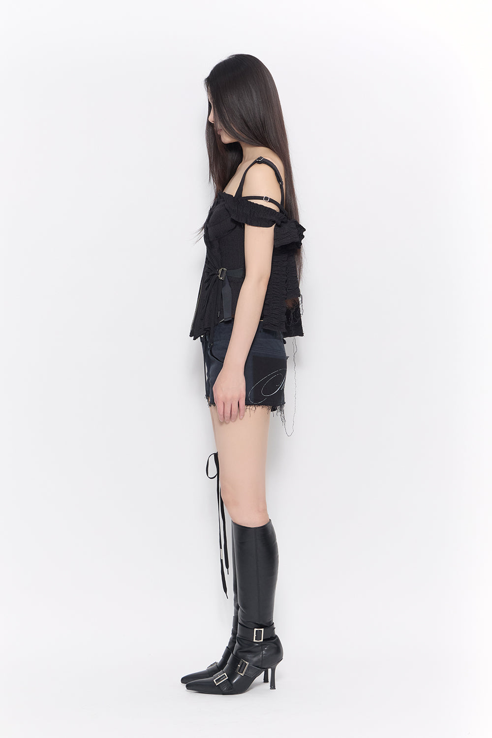 corded script skirt mini