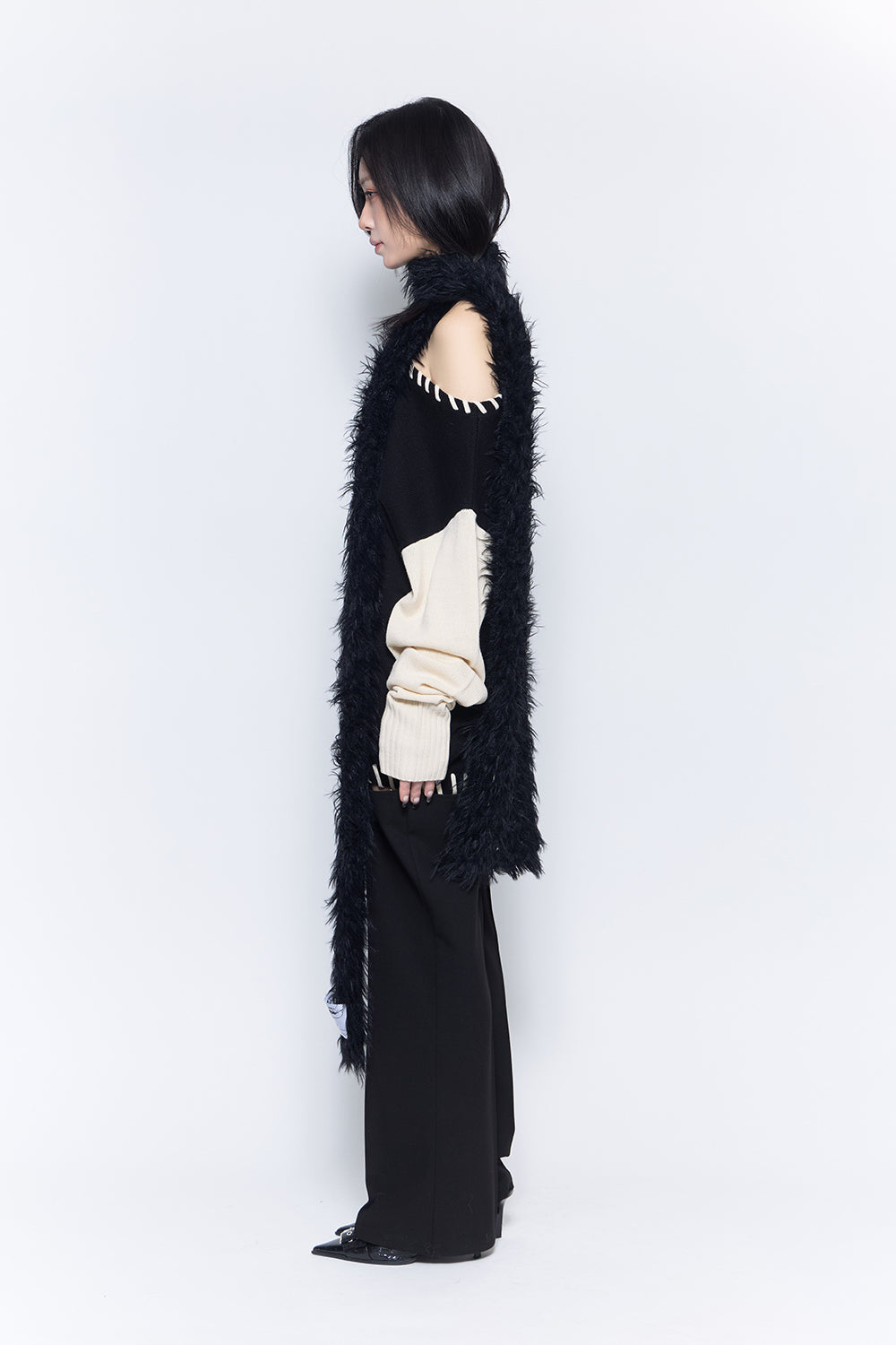hook slit slacks pants
