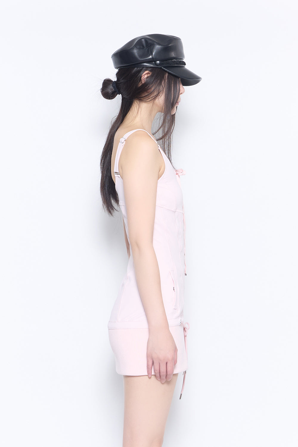 glossy leather casquette