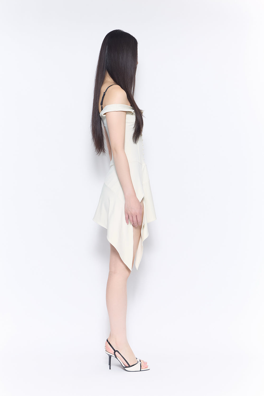 belted layer asym dress
