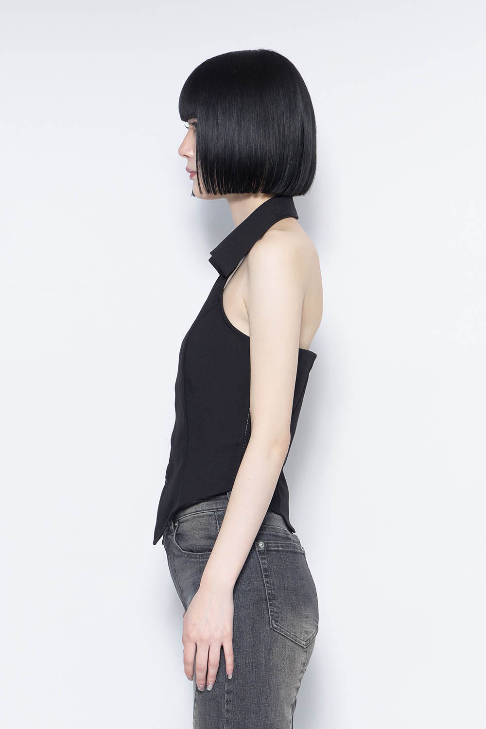 THEREDTHREAD / ザレッドスレッド】S cutting halter shirt