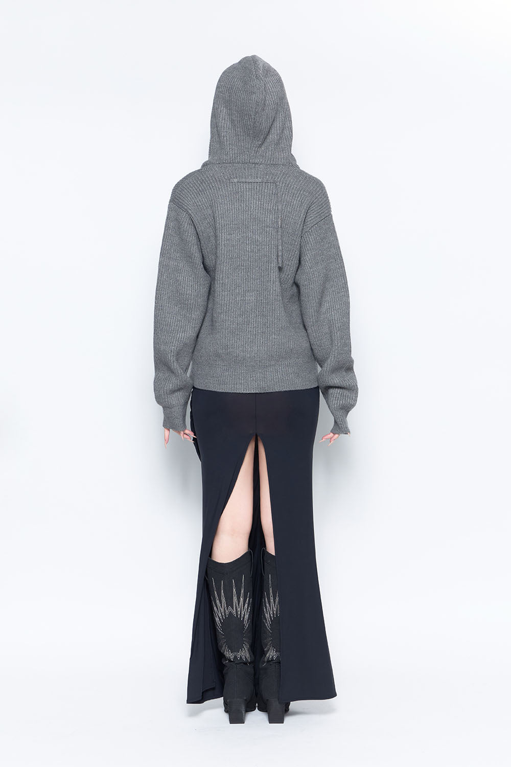 S drape knot maxi skirt