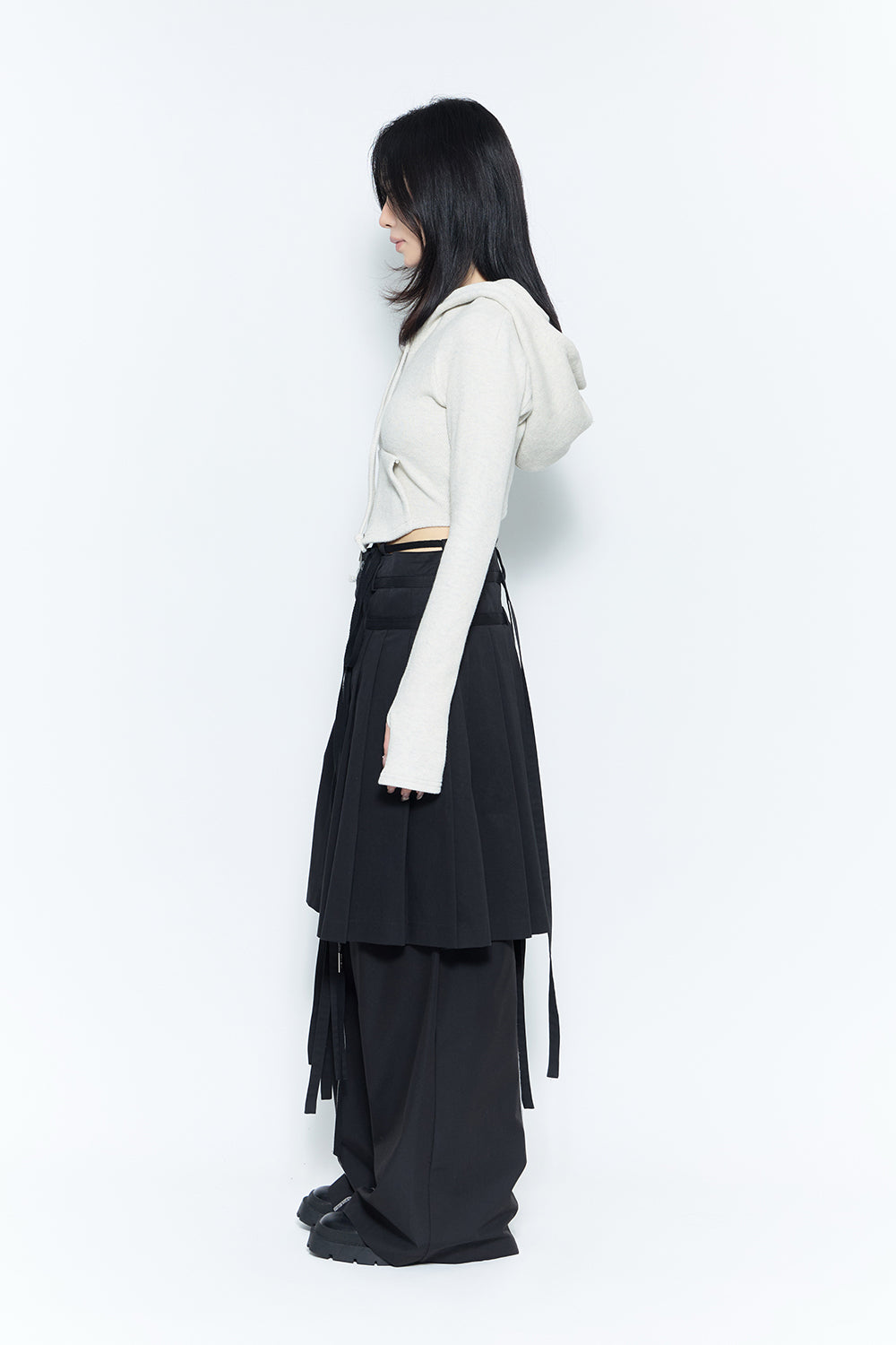 modern pleats midi skirt
