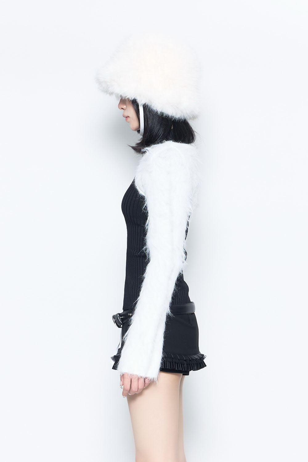 S fuzzy tops cropped