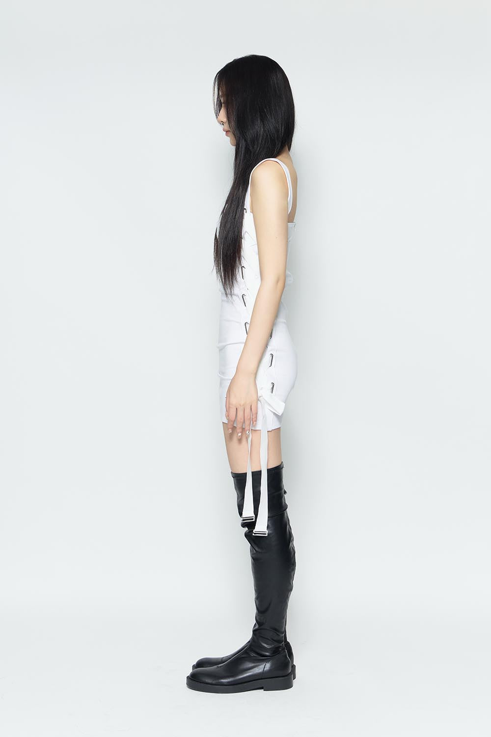 S contrast jersey dress mini