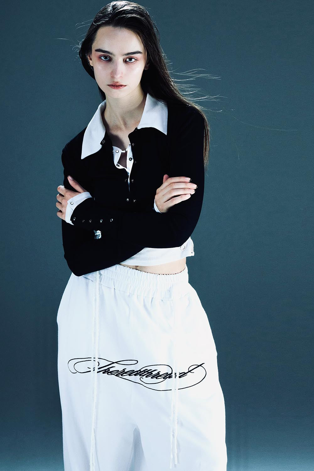 theredthread S bicolor layered tops bk⑤ THEREDTHREAD / ザレッドスレッド】S bicolor layered tops