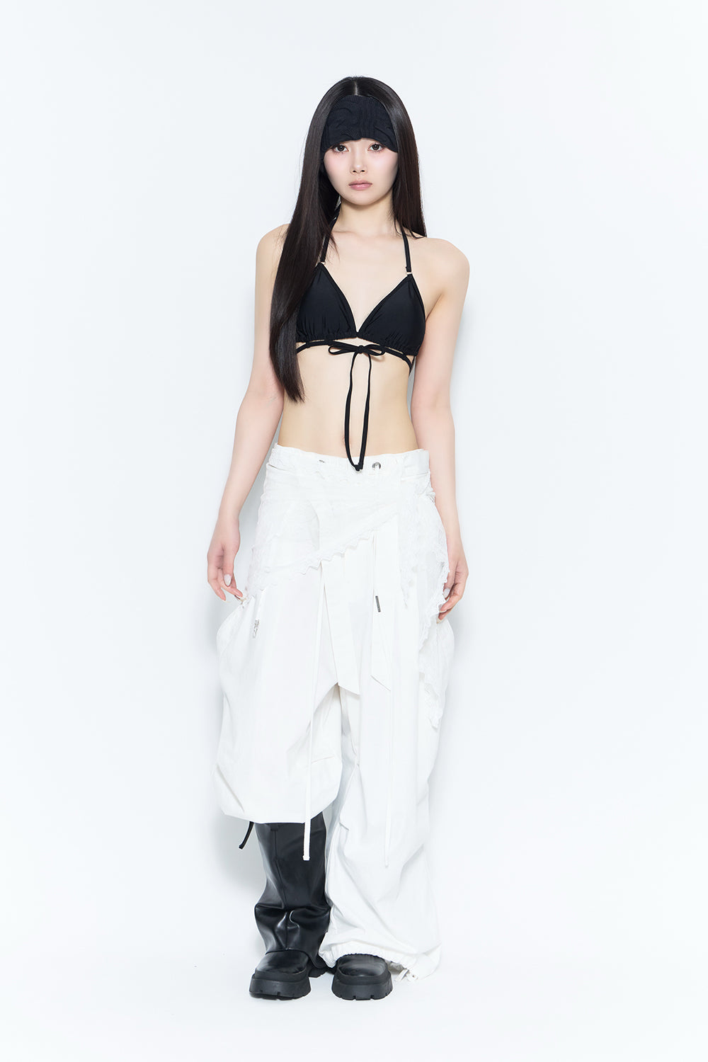 THEREDTHREAD】veil cargo pants scarf set