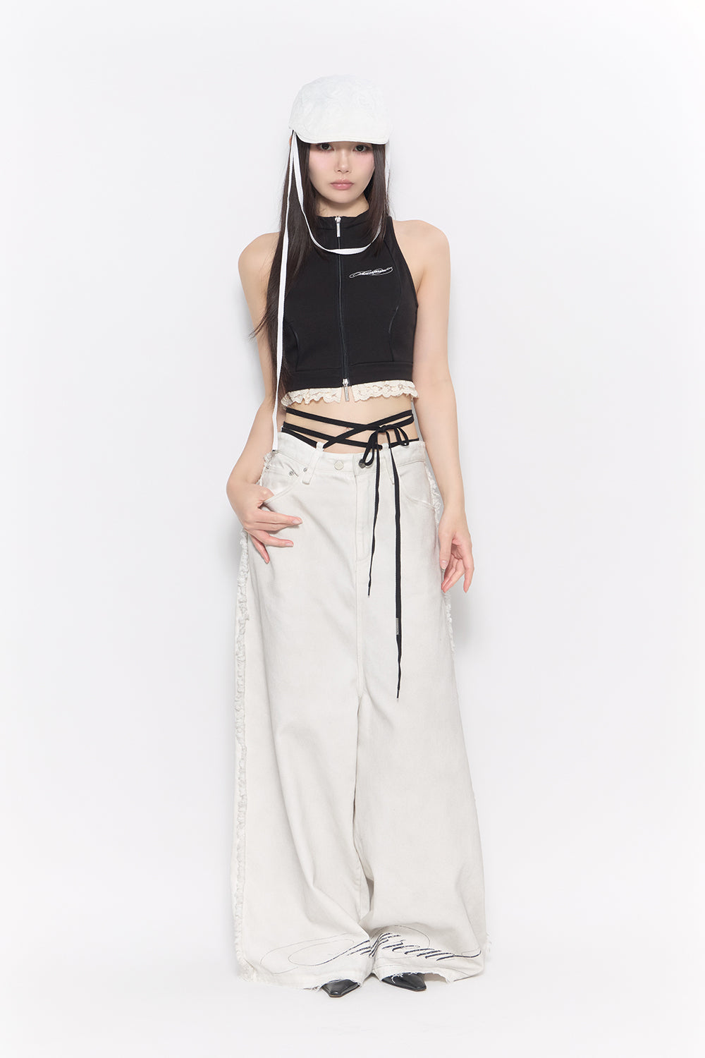 corded script denim