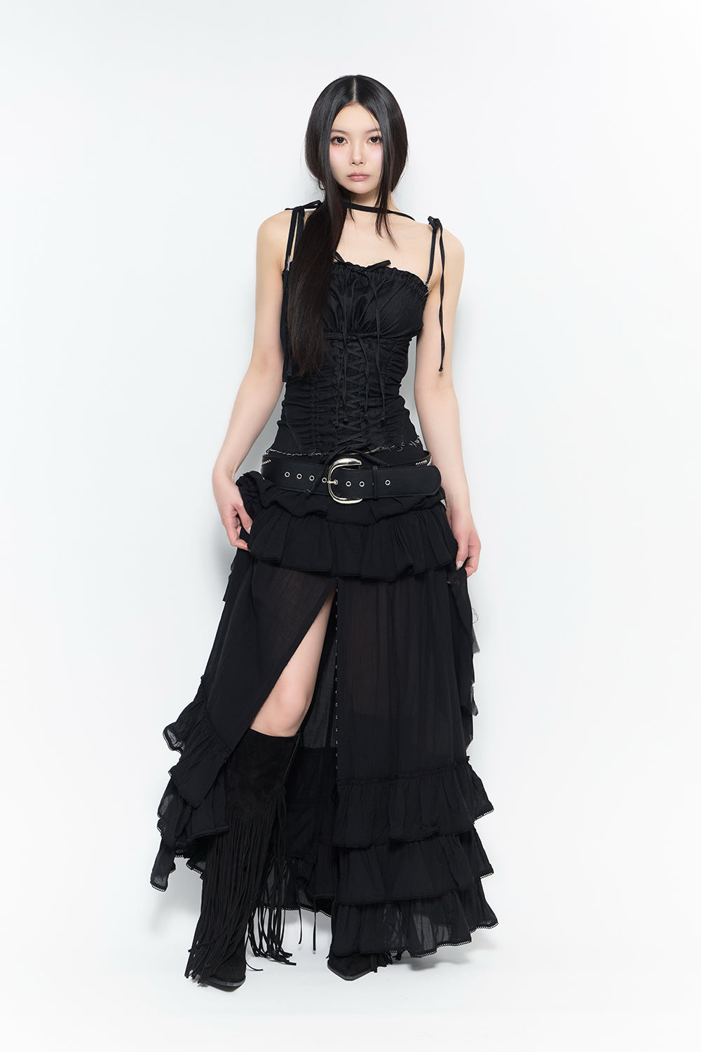 スカート theredthread frontier tiered skirt THEREDTHREAD / ザレッドスレッド】frontier tiered skirt