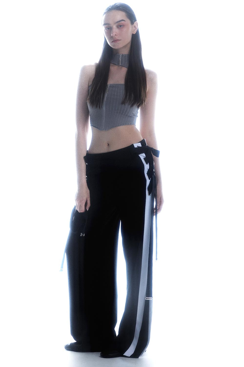 S loose fit contrast pants
