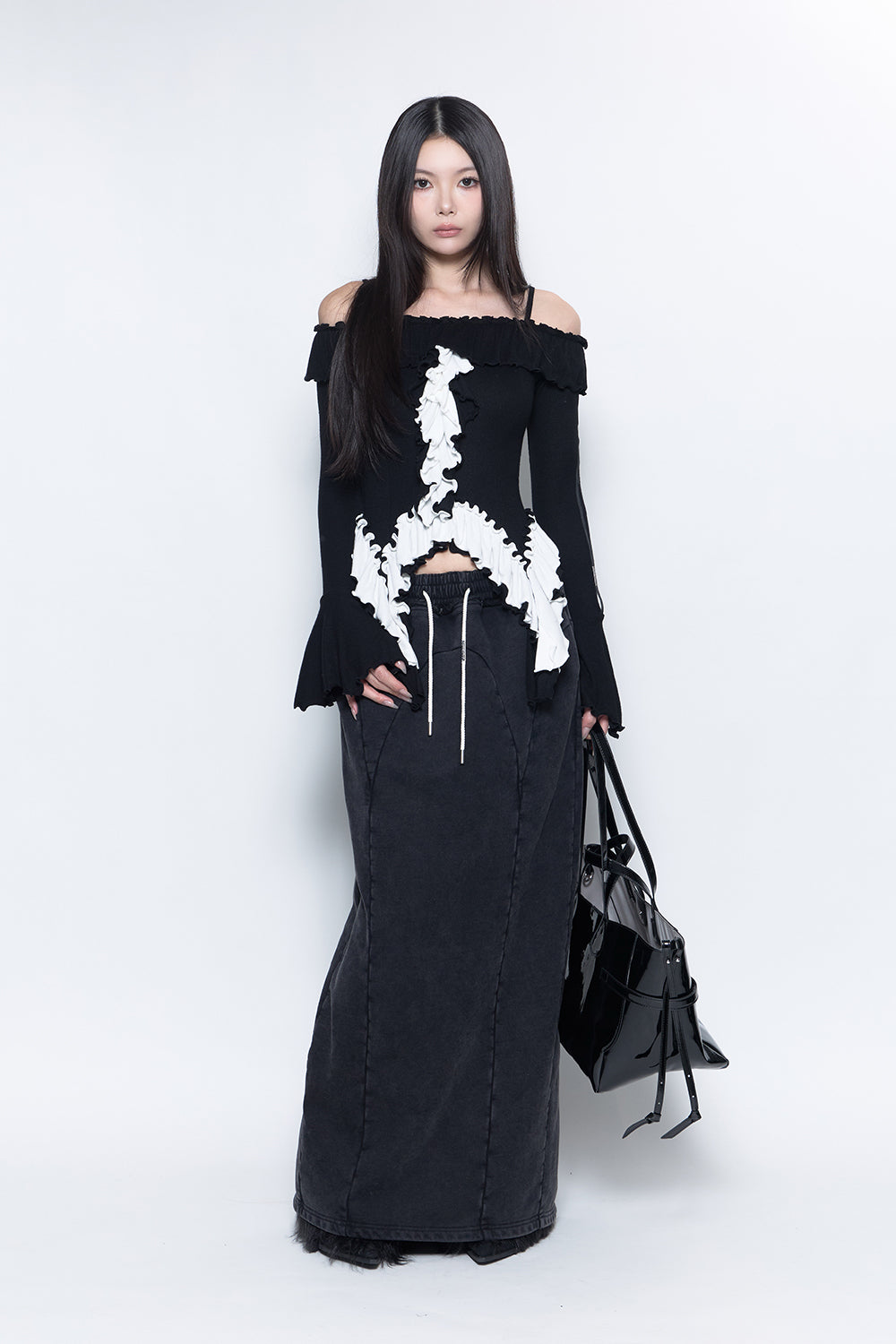 S slit line sweat skirt