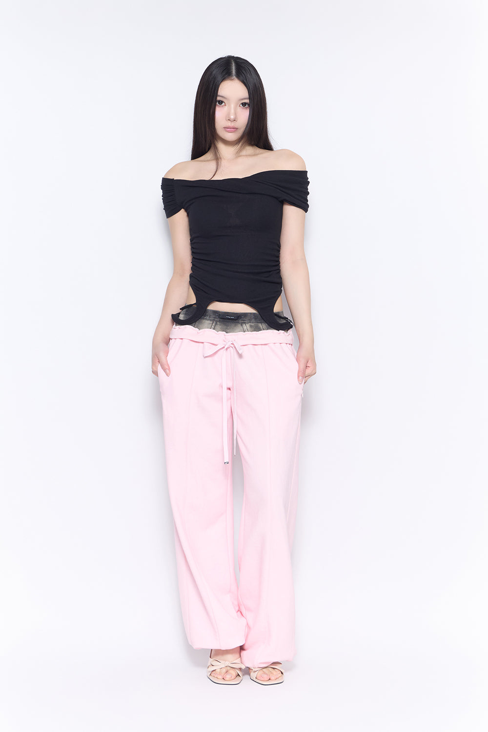 theredthread veil cargo pants scarf set黒 THEREDTHREAD】veil cargo
