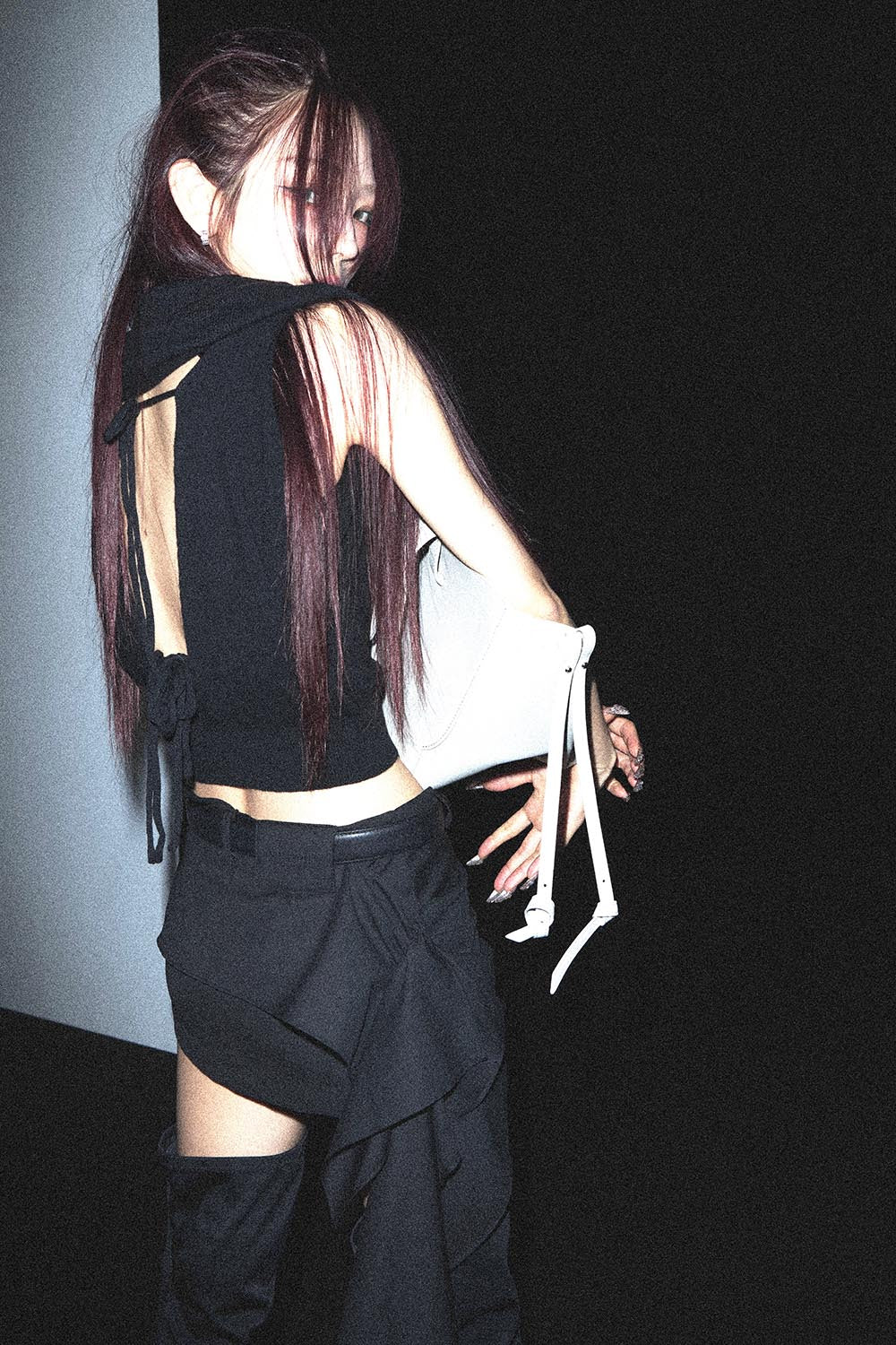 S drape tail skirt mini