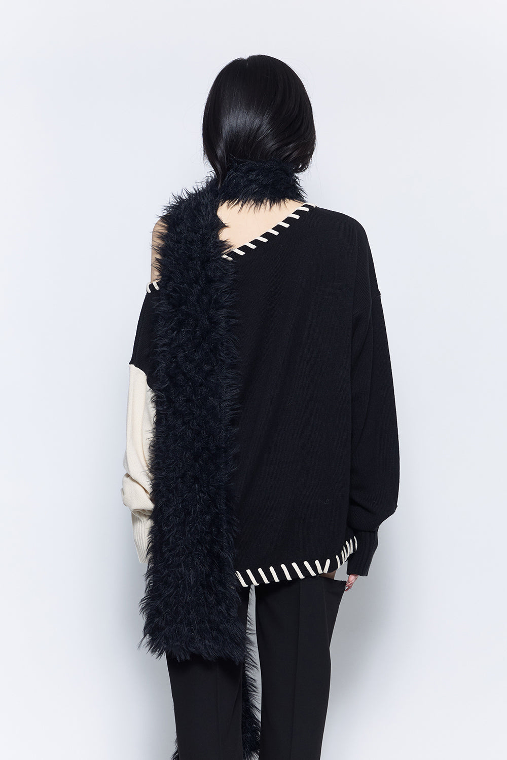 contrast stitch knit
