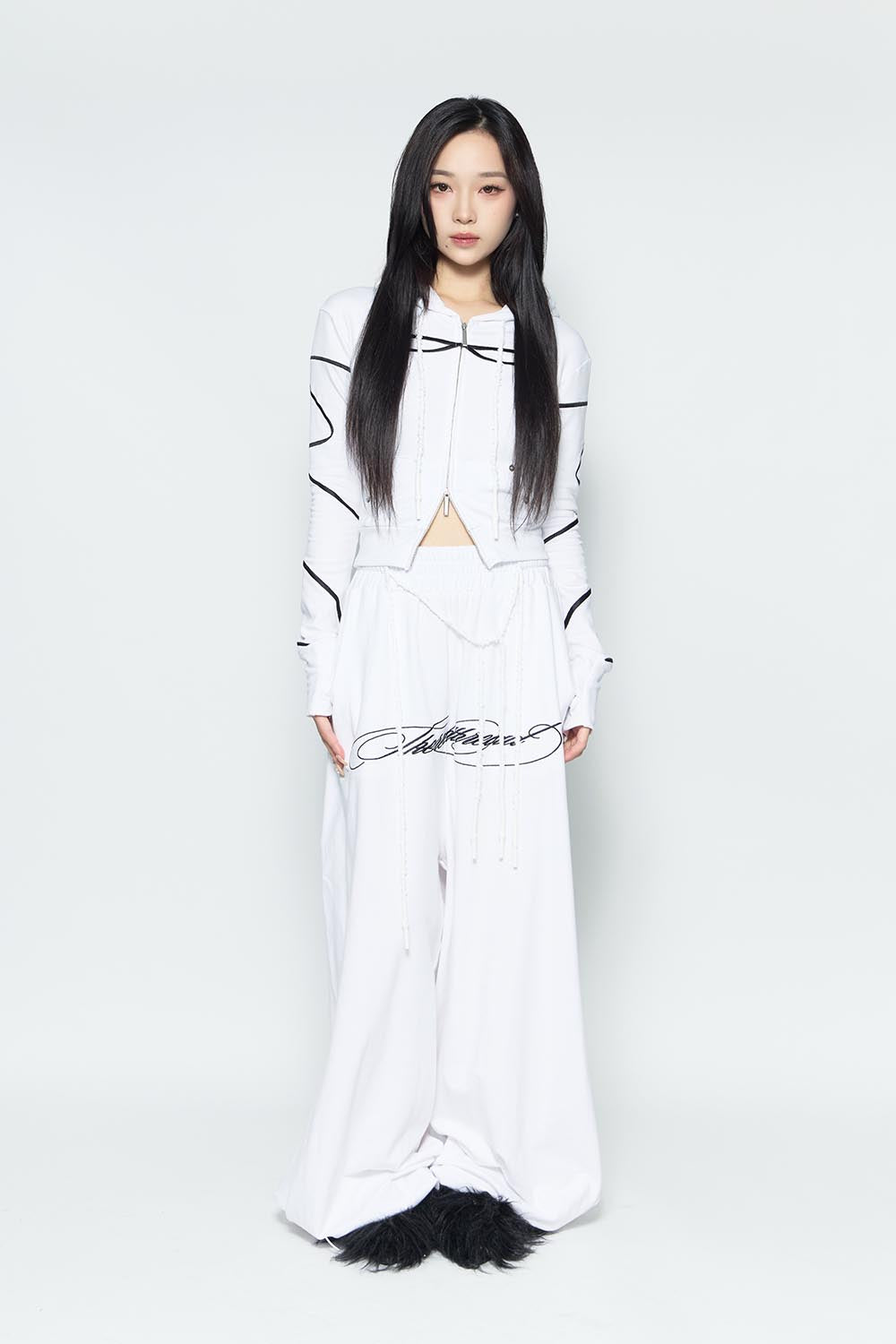 S embroidery ribbon pants