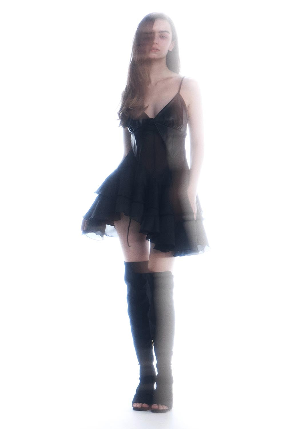 S layered ruffle dress mini