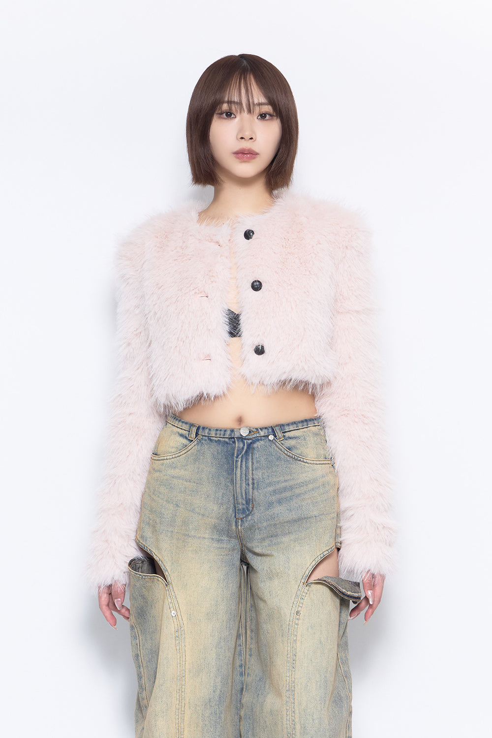 S fur jacket short