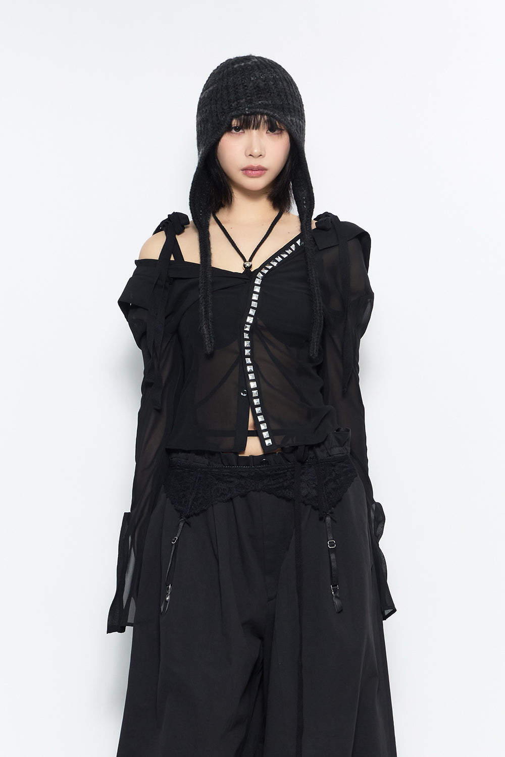 earflap twist knit set