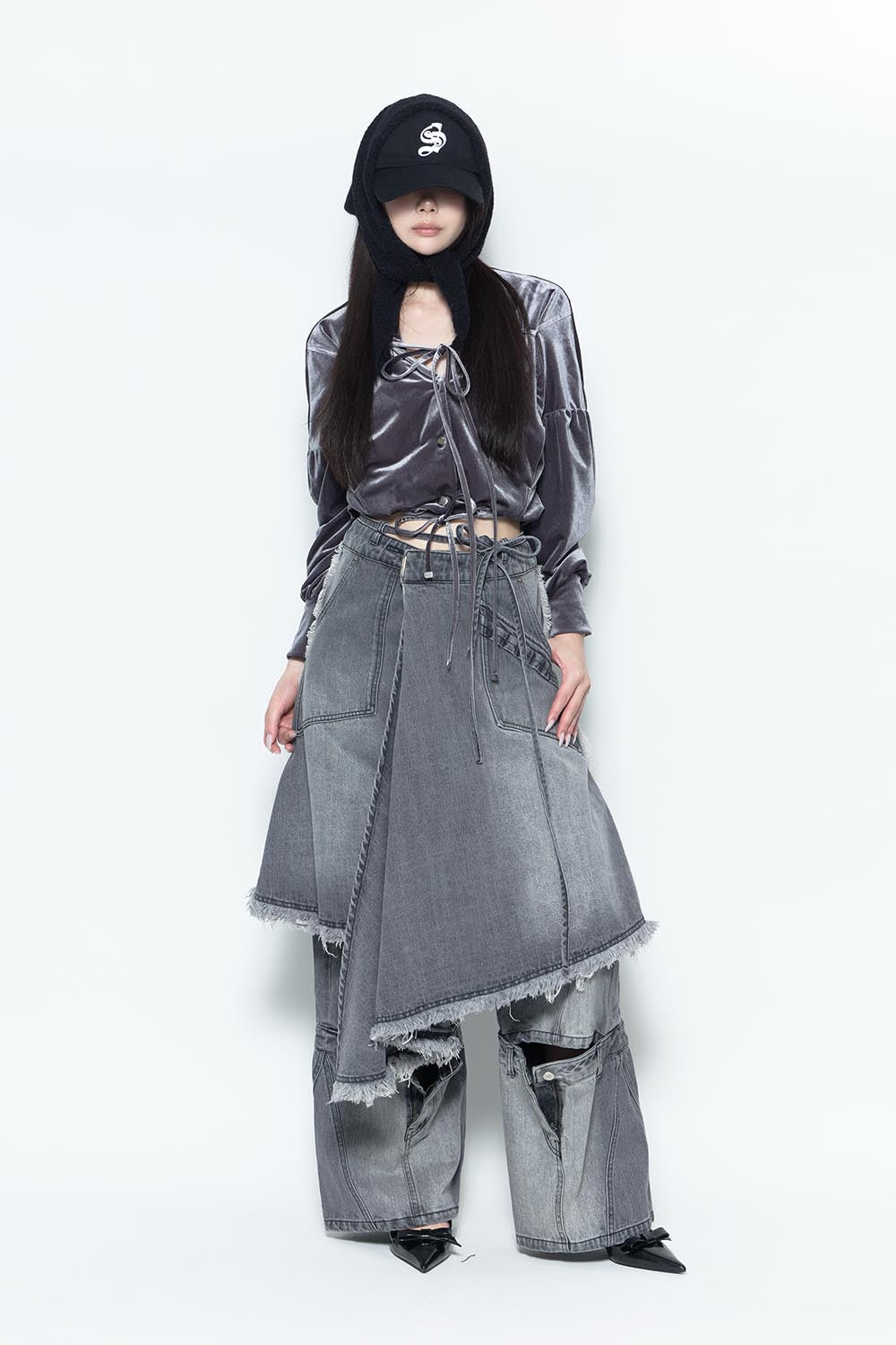 S double knee pants heart
