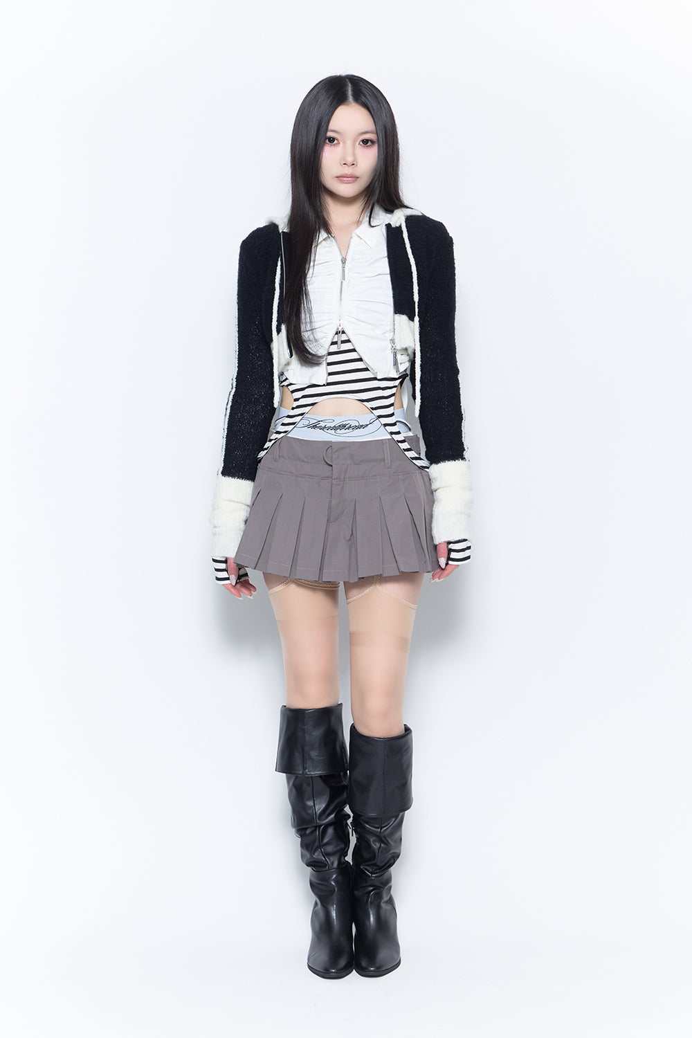 THEREDTHREAD / ザレッドスレッド】pleated skirt mini