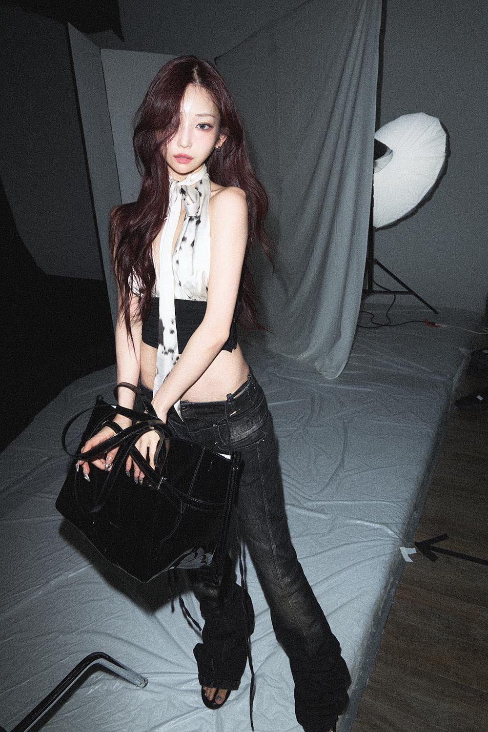 S tethered long denim