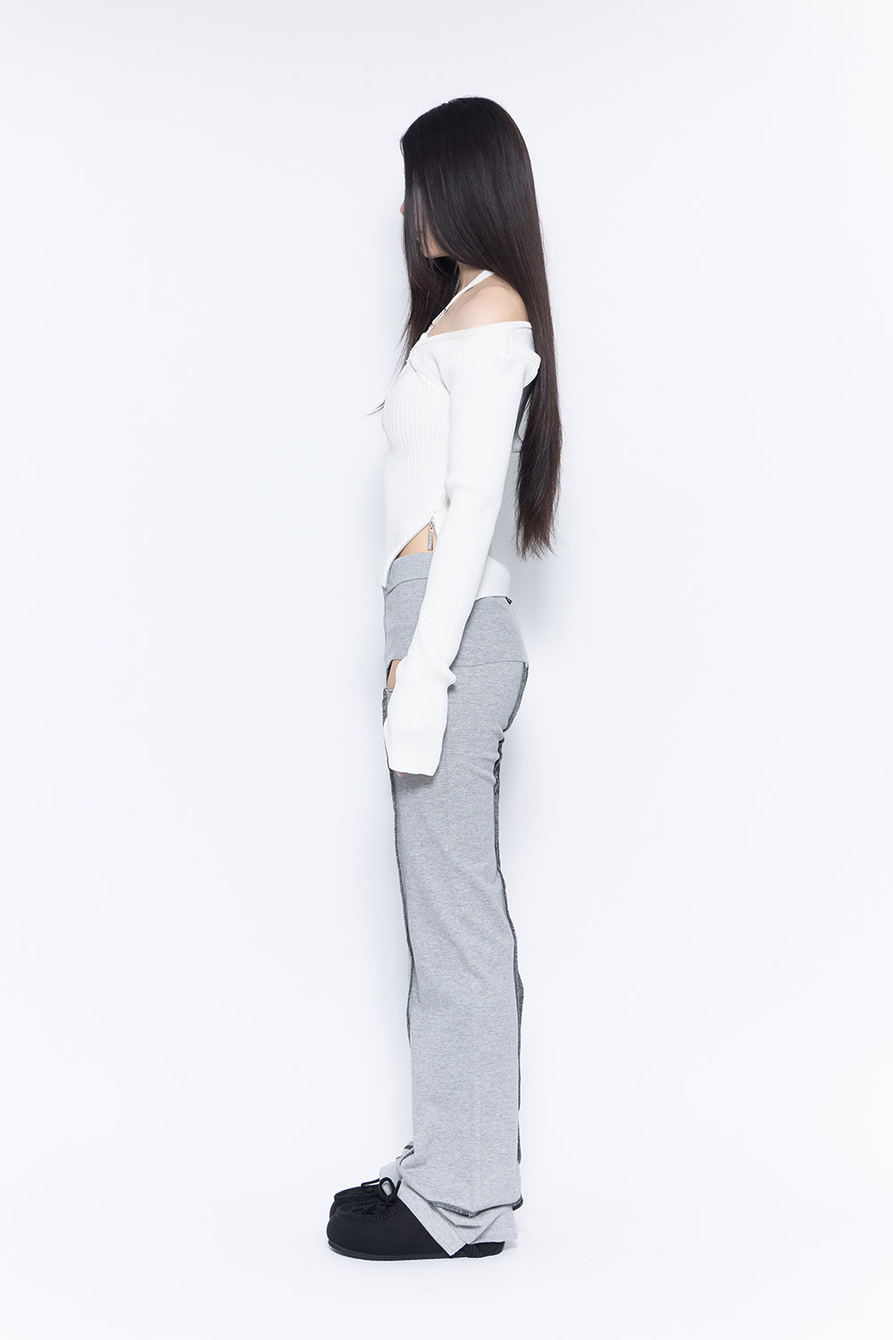 cutout slit pants