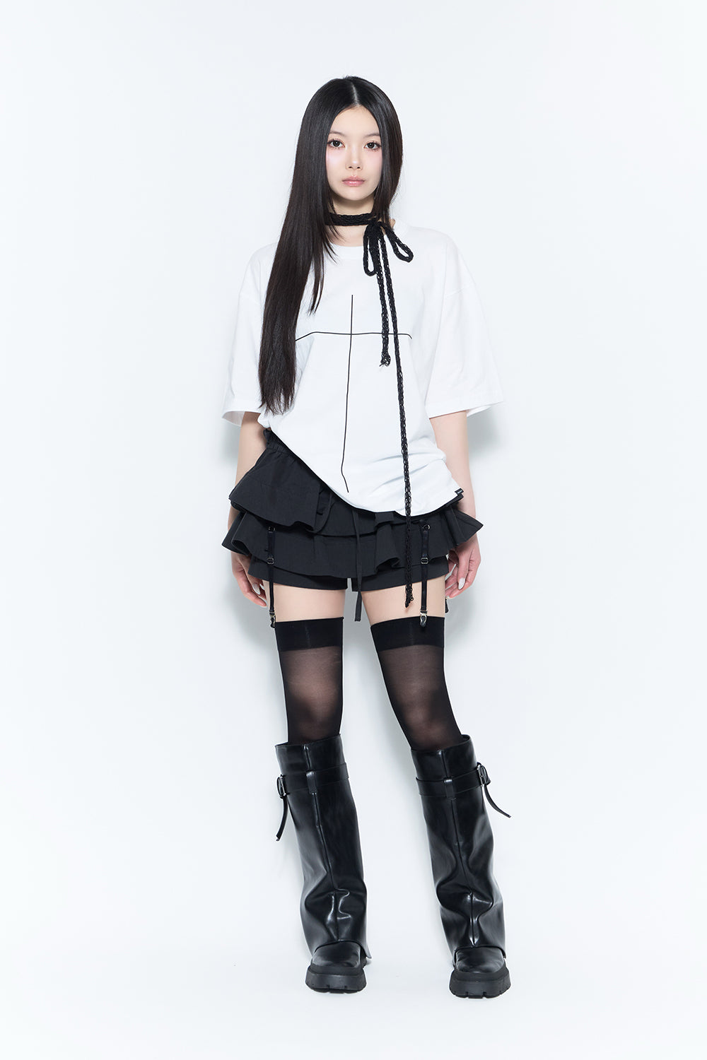 THEREDTHREAD】airy tiered skirt mini