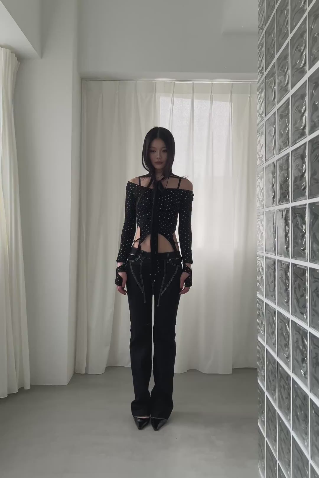 cutout stitch denim