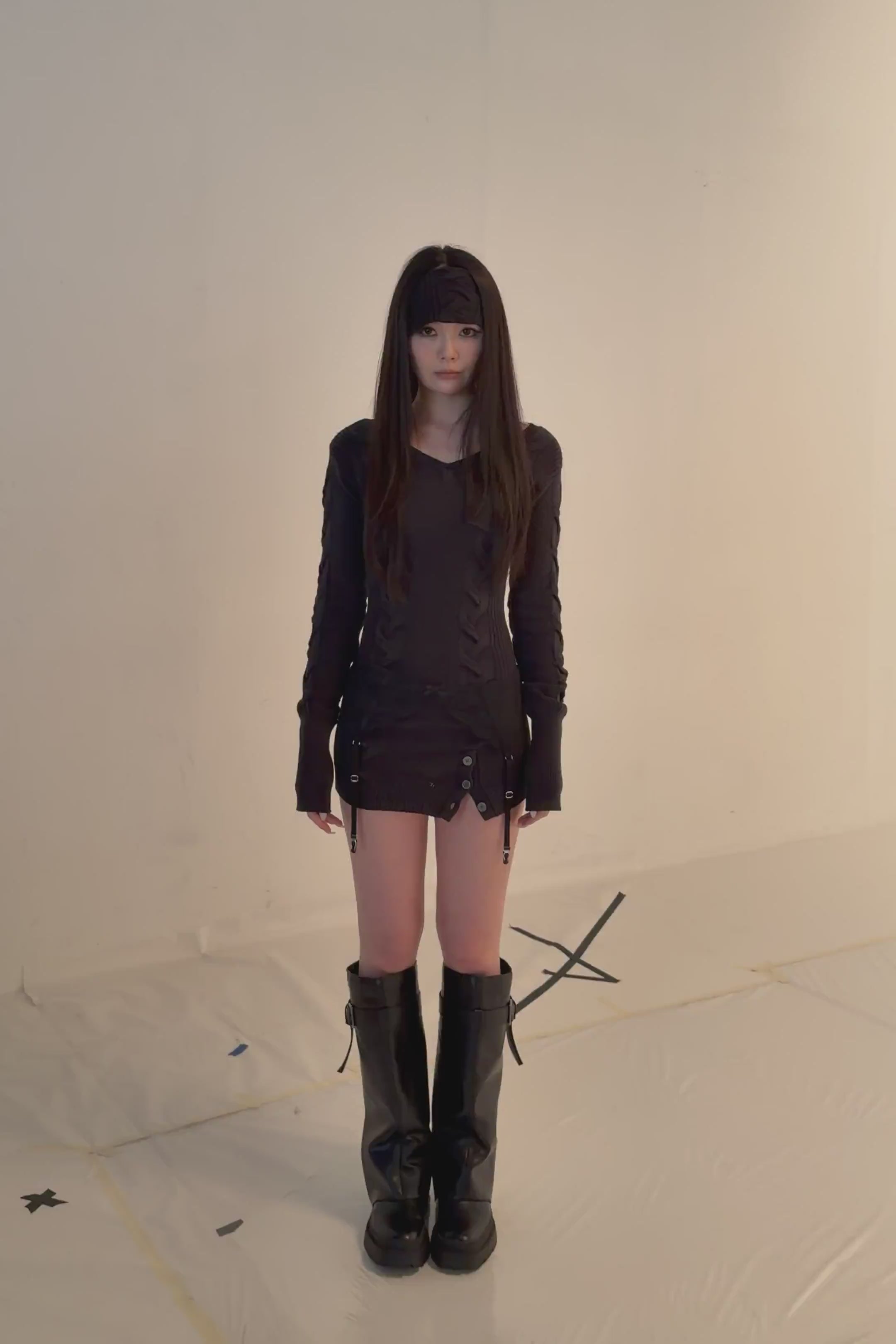 frame knit dress set