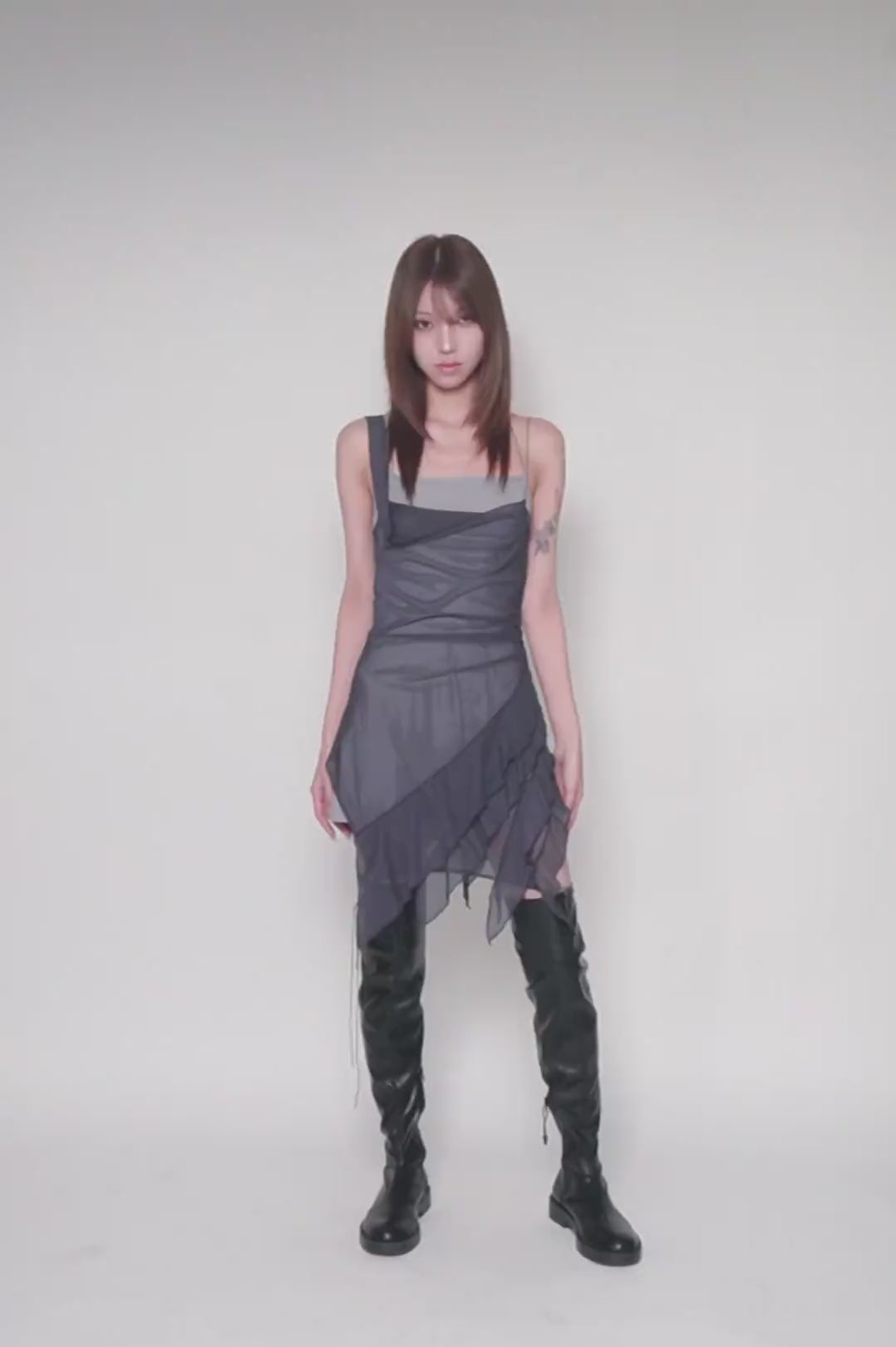 S ruffle tulle dress