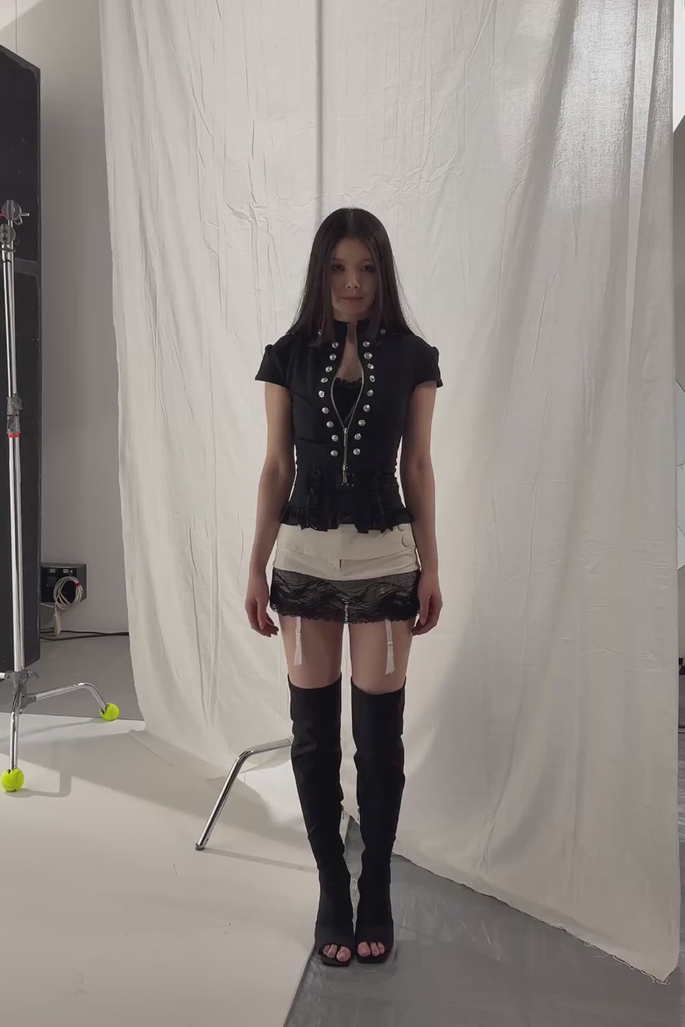 veil lace garter skort