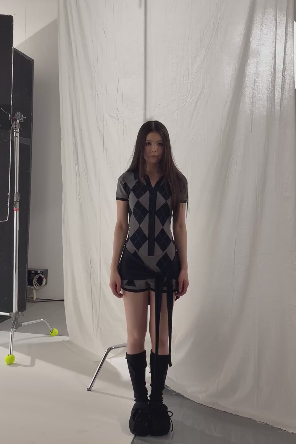 argyle fit romper