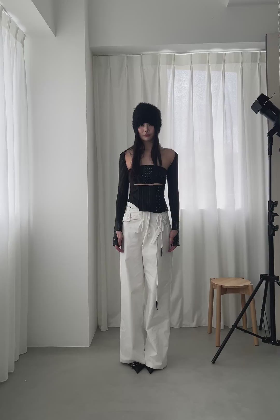 hook trim stripe tops