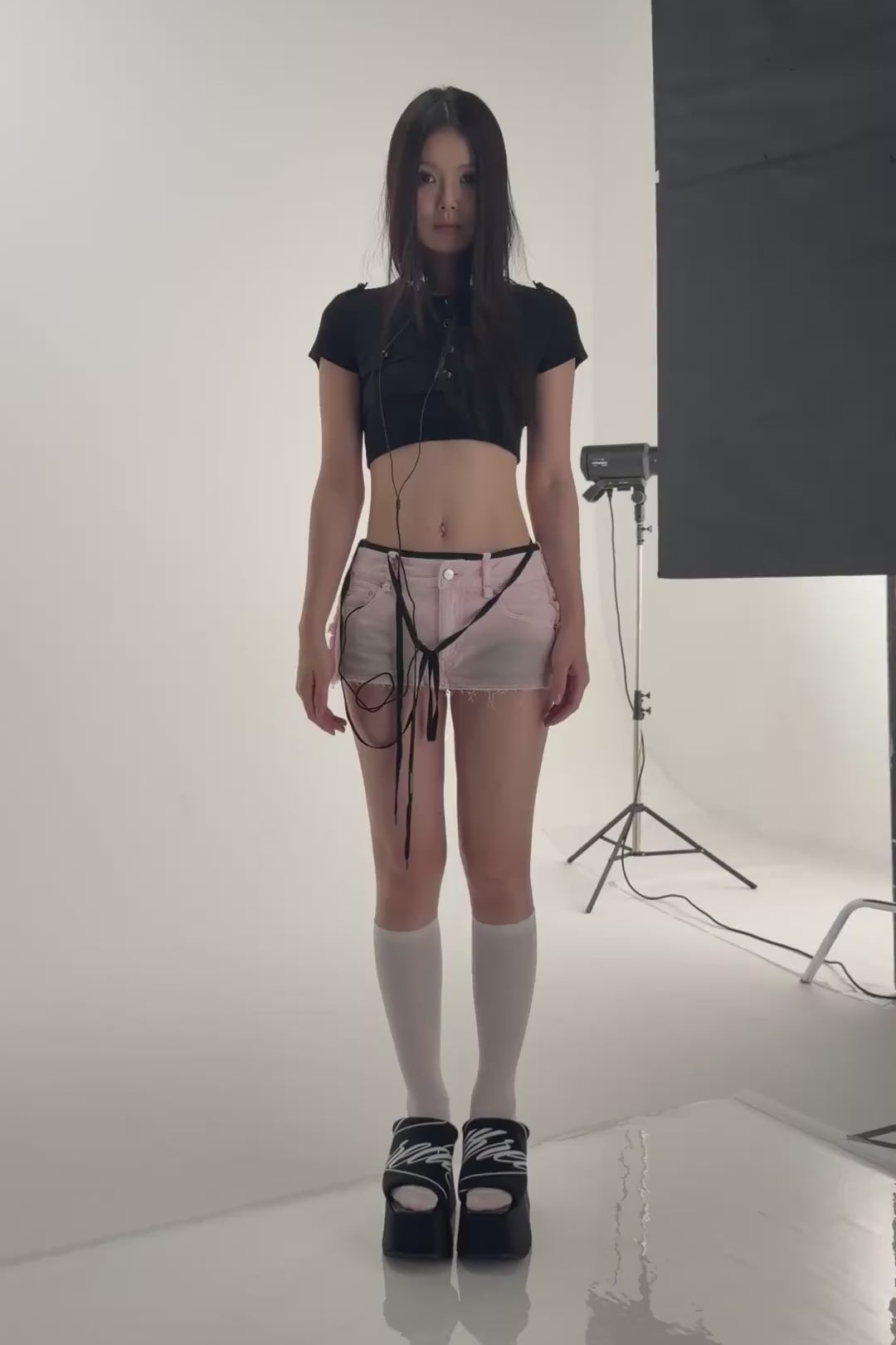 corded script skirt mini