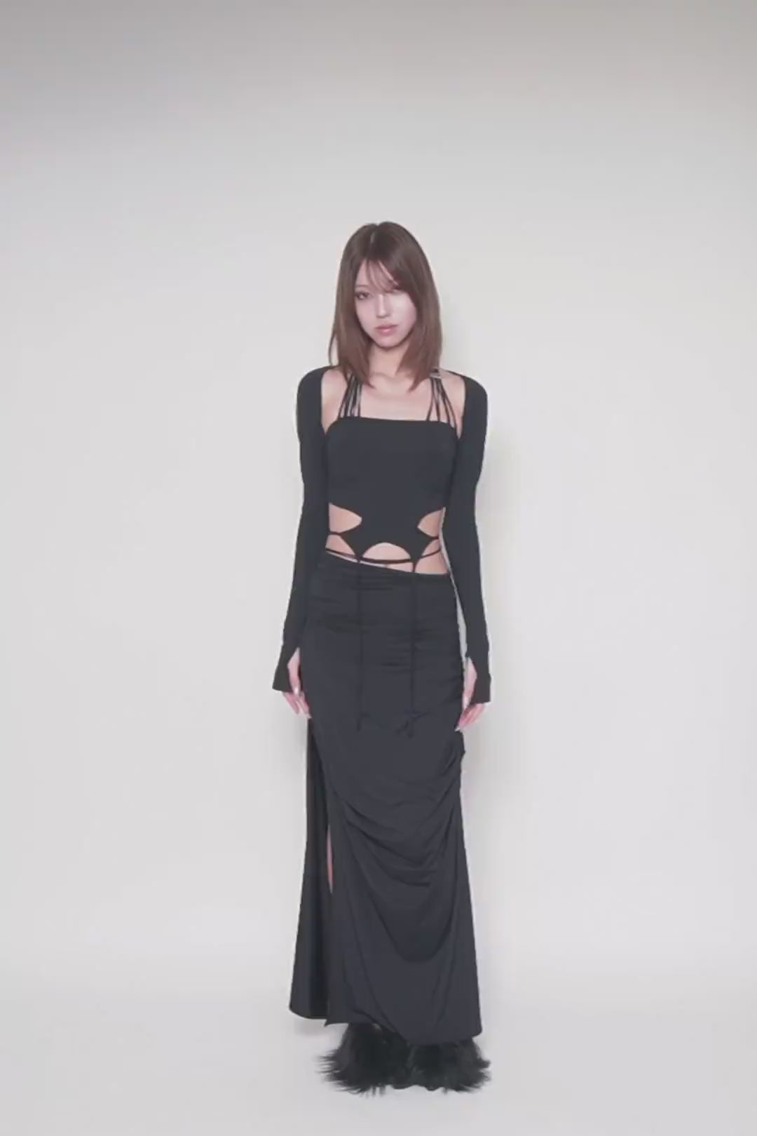 スカート theredthread S butterfly gather skirt THEREDTHREAD】S butterfly gather skirt