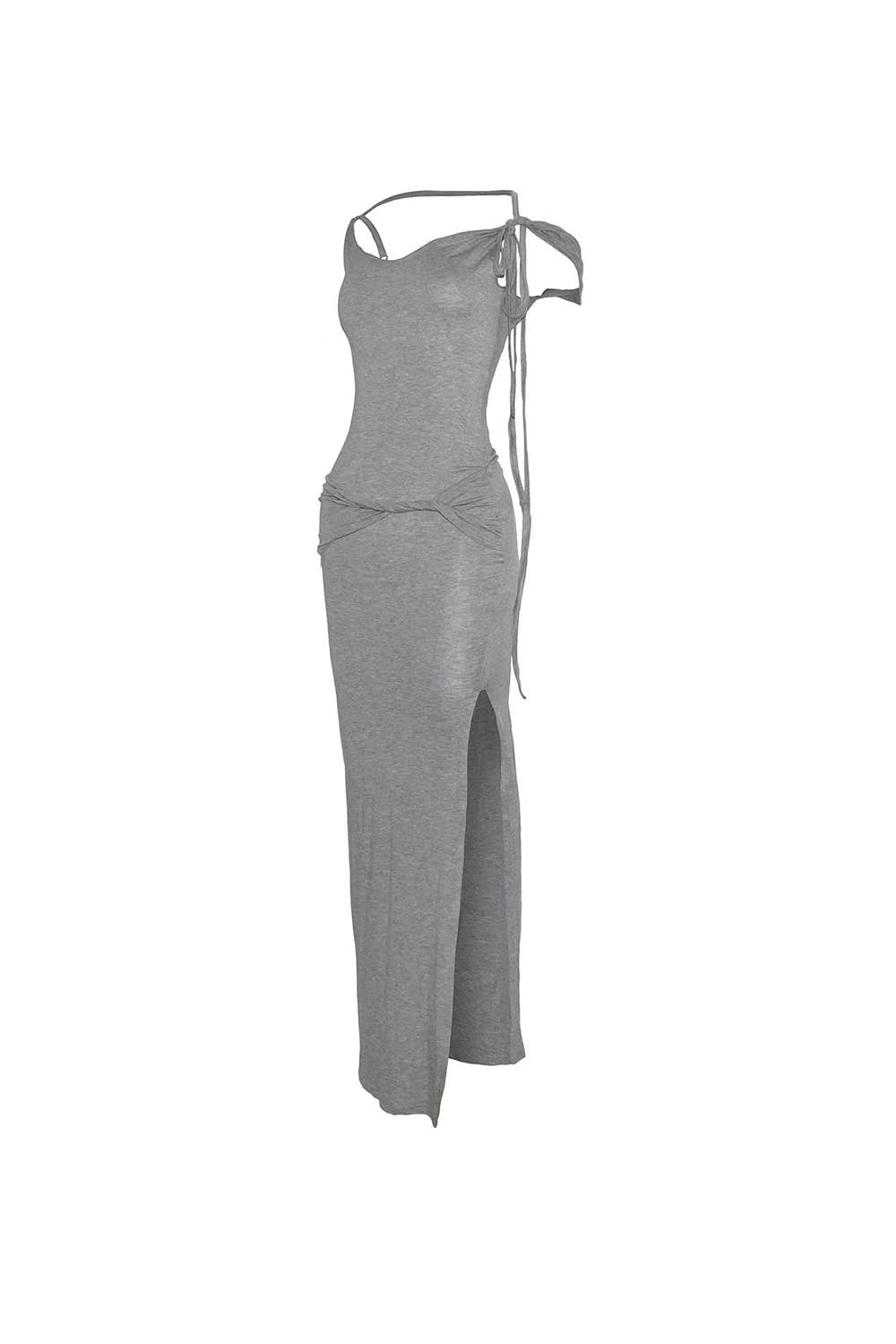 ワンピース THEREDTHREAD S asymmetry tuck dress GRAY THEREDTHREAD / ザレッドスレッド】S twist asymmetric dress
