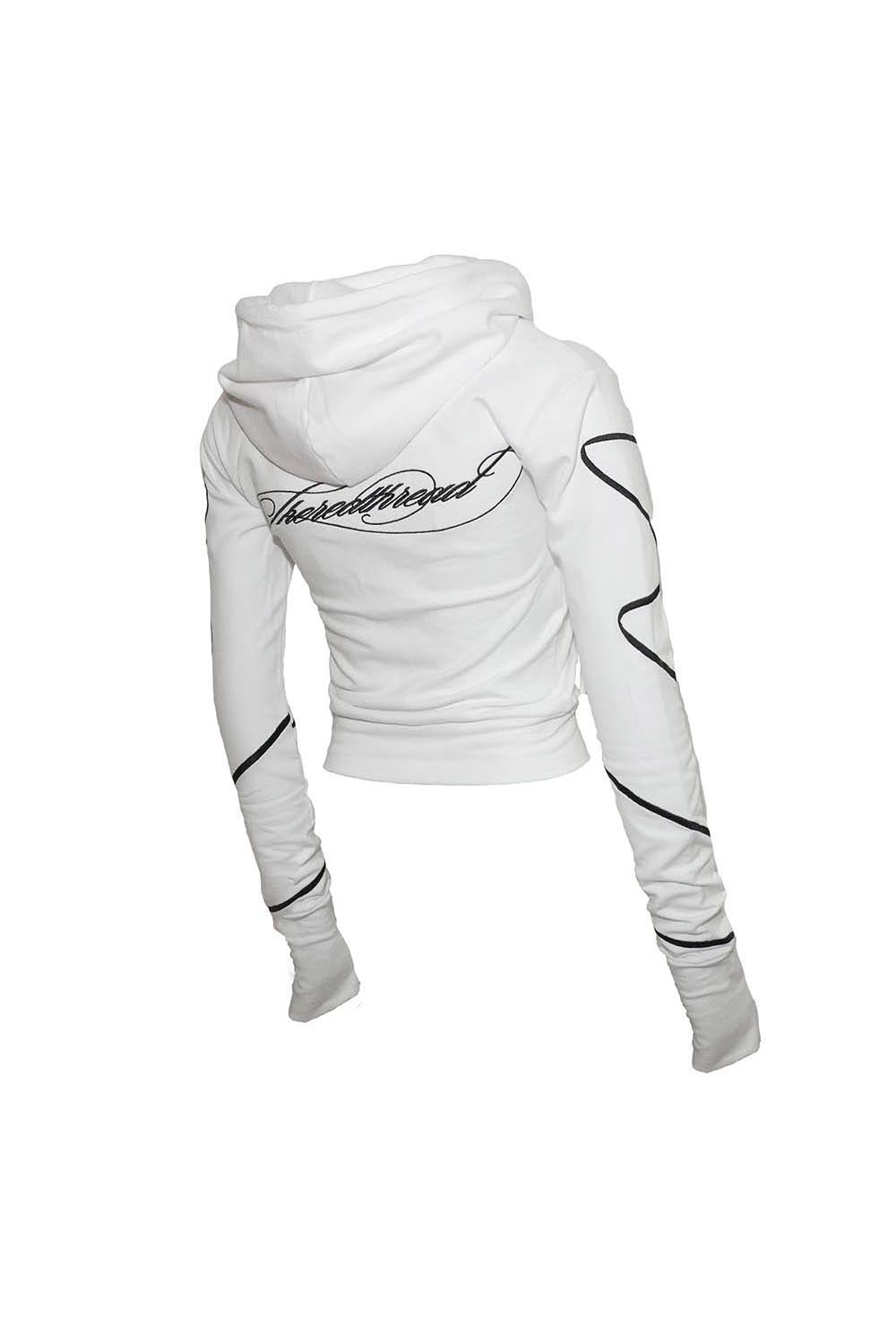 S embroidery ribbon hoodie