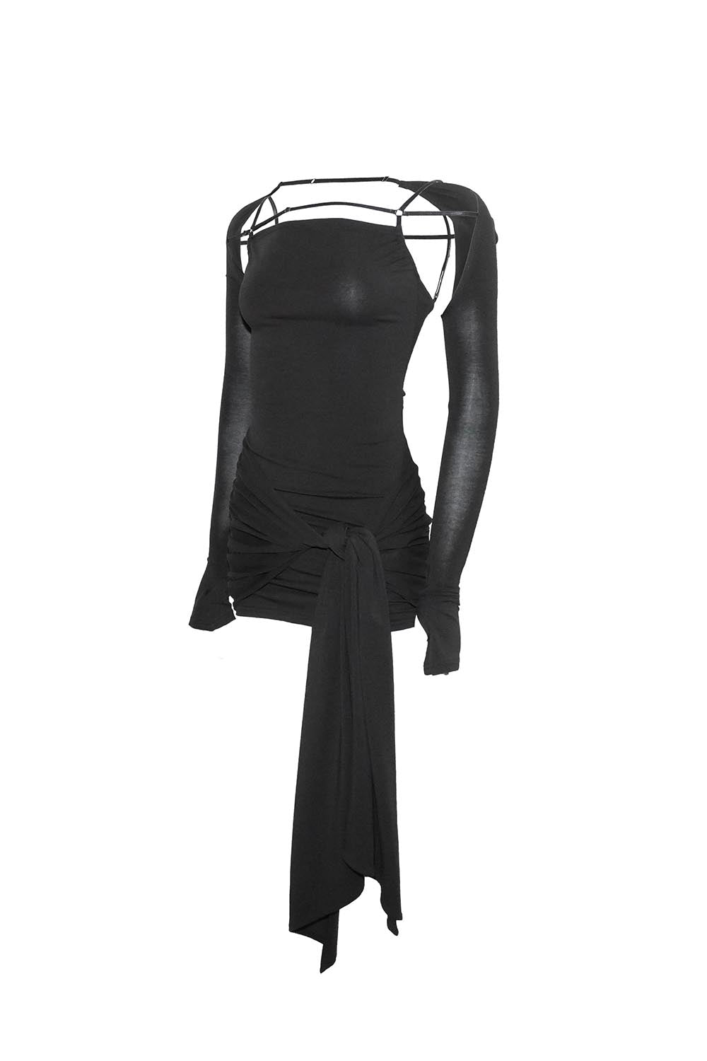 S waist drape dress mini