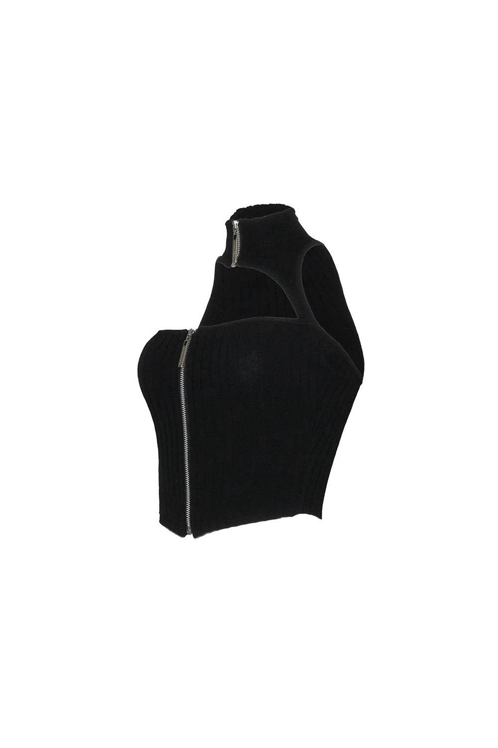 S asymmetric zip up tank
