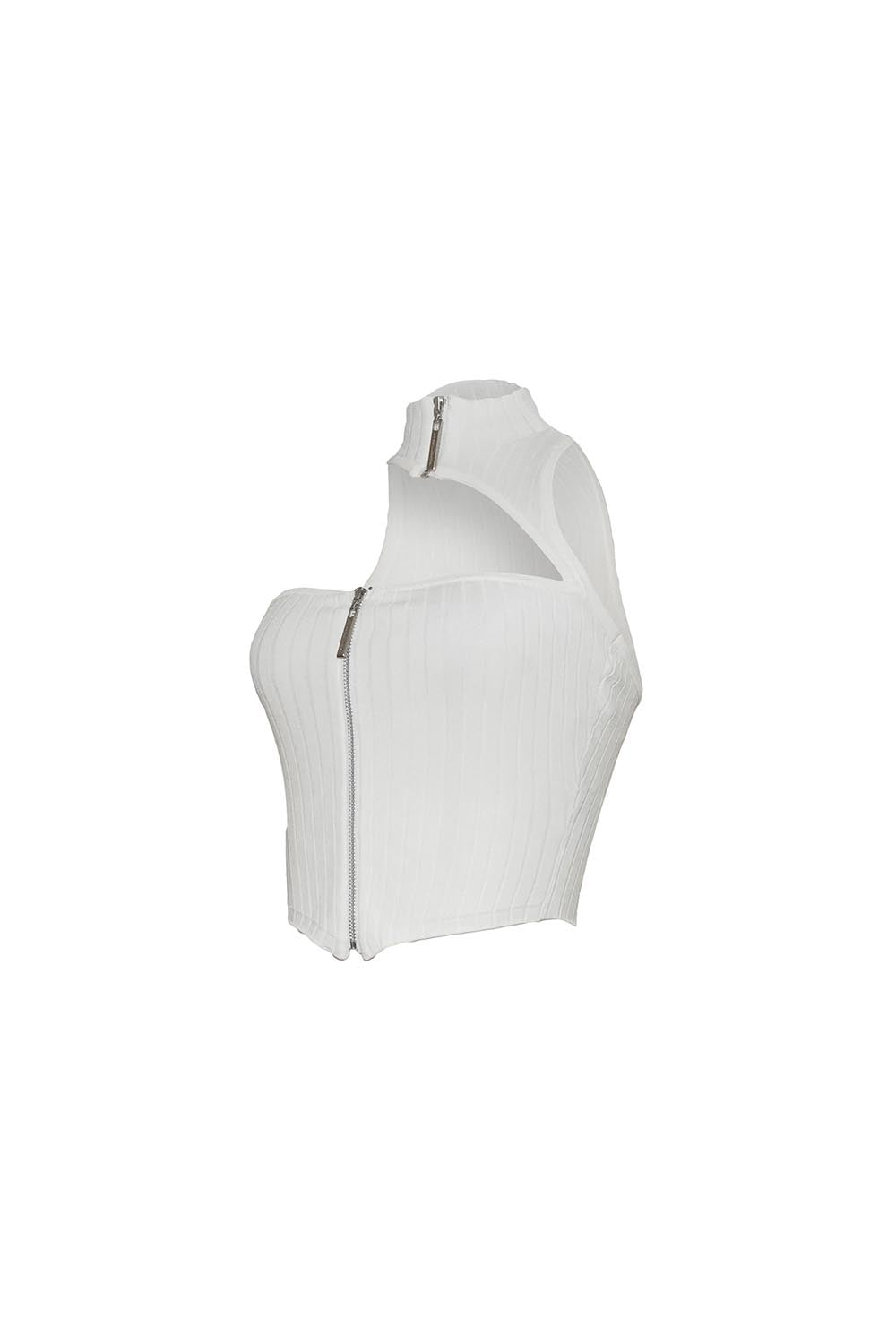 S asymmetric zip up tank