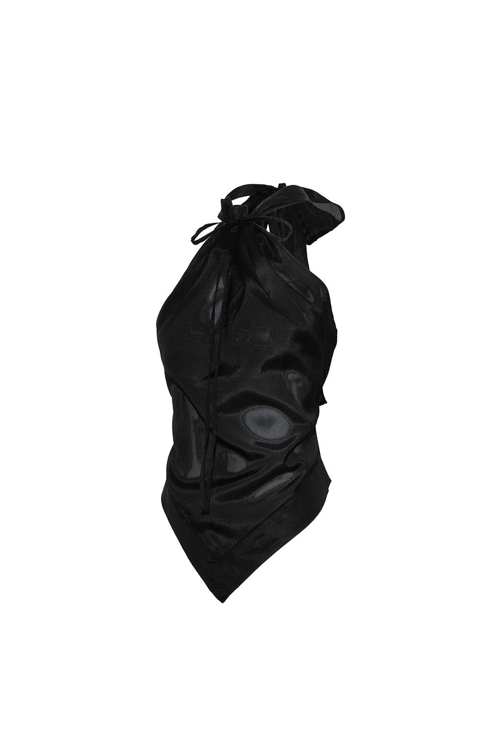 S draped sheer halter tops